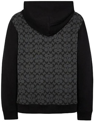 蔻驰 男士拼色设计炭灰色印花标志拉链连帽衫. C7817-R8E Lookbook 蔻驰 男士拼色设计炭灰色印花标志拉链连帽衫. C7817-R8E