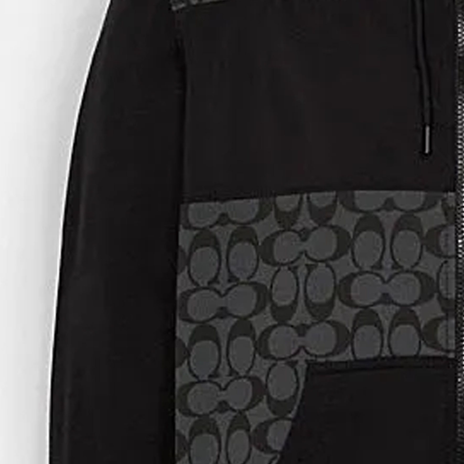 Cheap 蔻驰 男士拼色设计炭灰色印花标志拉链连帽衫. C7817-R8E