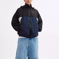 Lookbook COACH 拼色拉鍊連帽外套 - 海軍藍 CAU82-NYJ
