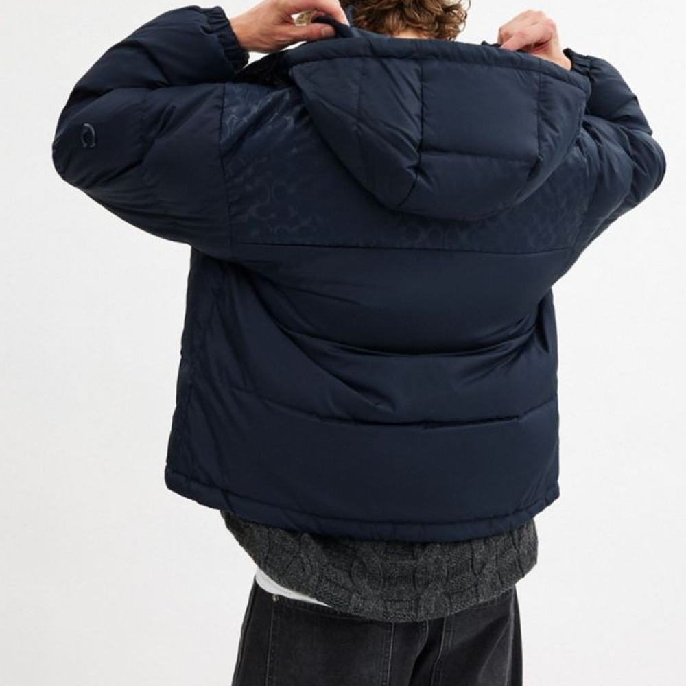 Purchase COACH 可拆式帽羽絨外套 深藍色 CU449-B5H