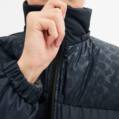 COACH 可拆式帽羽絨外套 深藍色 CU449-B5H Details for COACH 可拆式帽羽絨外套 深藍色 CU449-B5H