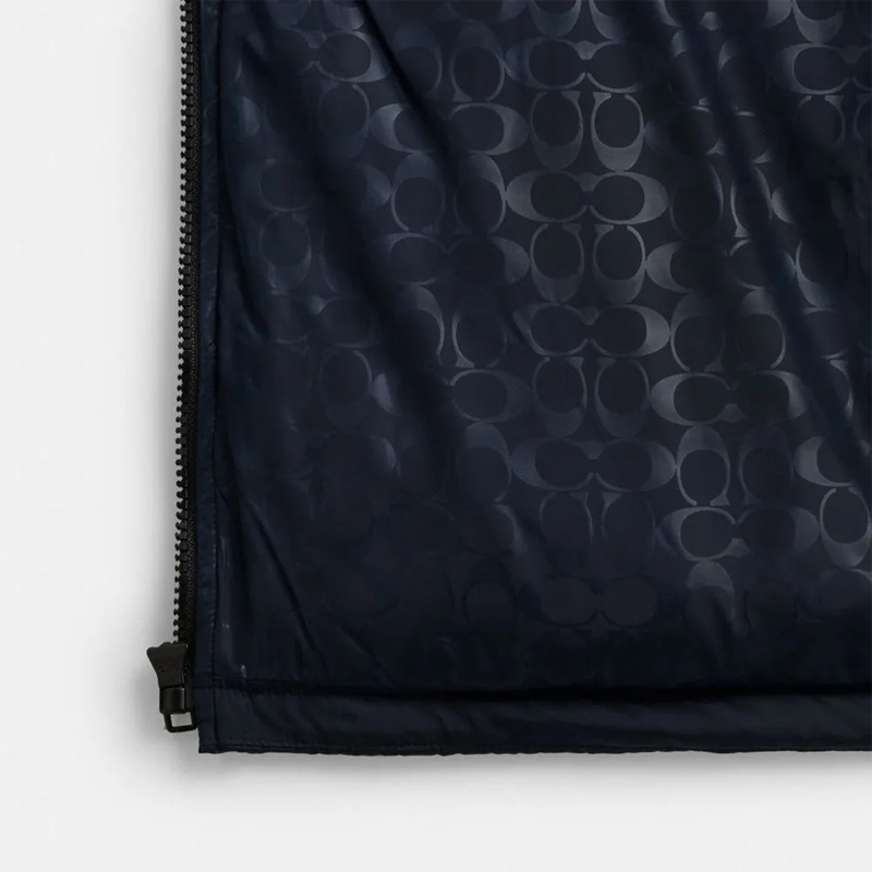 Sizing COACH 可拆式帽羽絨外套 深藍色 CU449-B5H