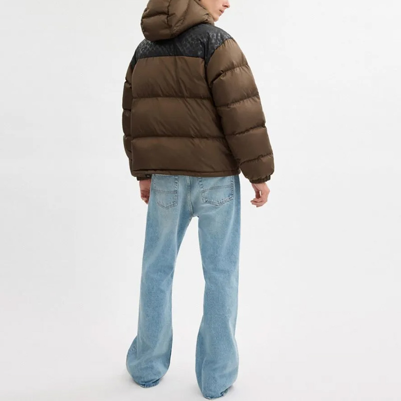 Lookbook COACH  Detachable Hood Embroidered Down Jacket in Deep Moss Green. CU449-C9E