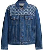 COACH Geometric Denim Jacket Single-Breasted Long Sleeve - Blue CV456-COK COACH Geometric Denim Jacket Single-Breasted Long Sleeve - Blue CV456-COK