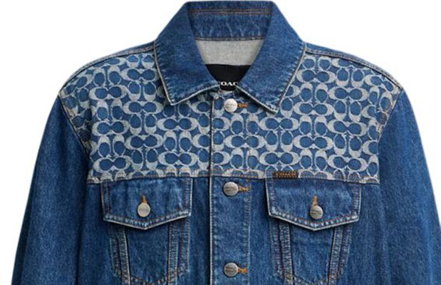 COACH 幾何圖形牛仔外套 單排扣長袖 - 藍色 CV456-COK Shop COACH 幾何圖形牛仔外套 單排扣長袖 - 藍色 CV456-COK