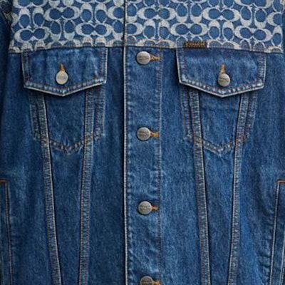 COACH 幾何圖形牛仔外套 單排扣長袖 - 藍色 CV456-COK Details for COACH 幾何圖形牛仔外套 單排扣長袖 - 藍色 CV456-COK