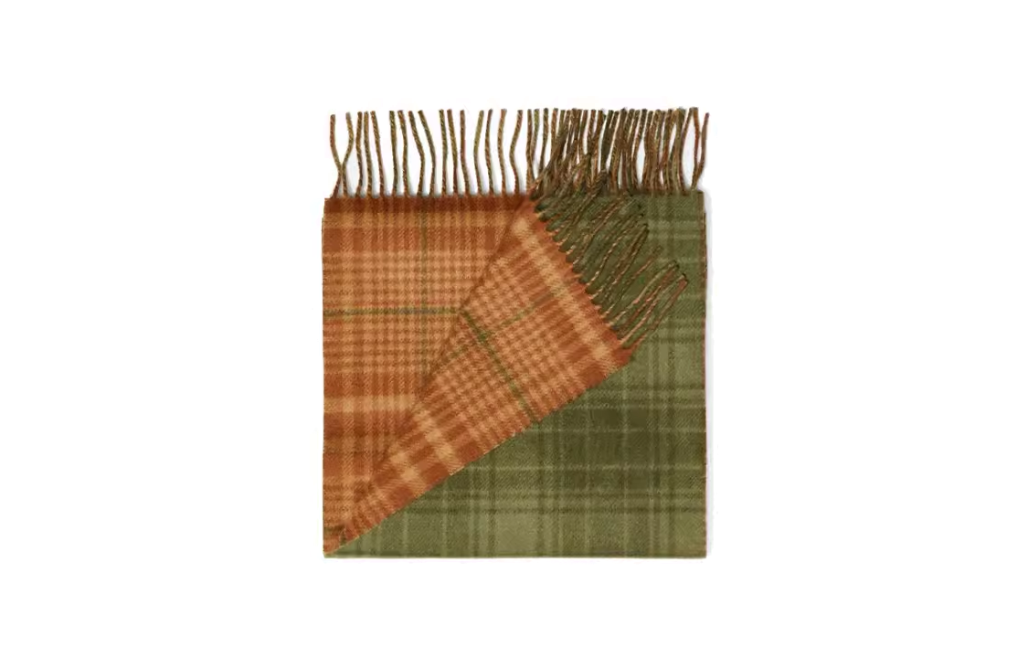 Lookbook コーチ グリーン チェック柄 ウール スカーフ 76093_SYF