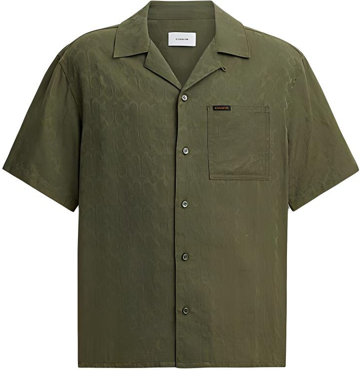 coach-green-short-sleeve-shirt-with-all-over-logo-print-casual-style-ct-050-tv-4