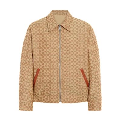 COACH Heritage Brown Zip-Up Polo Collar Jacket CG691-VEH