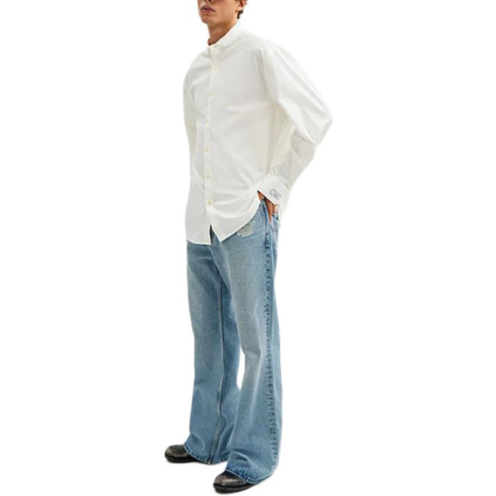 Shop COACH  Ivory White Tailcoat Long Sleeve Shirt. CX662-VT5