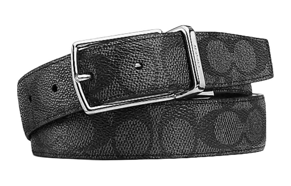 COACH  Logo Design Leather Belt - Black 64087