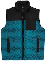 COACH Logo Print Colorblock Down Vest Black CF881-UJ2 COACH Logo Print Colorblock Down Vest Black CF881-UJ2