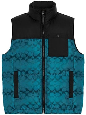 コーチ ロゴプリント カラーブロック ダウンベスト ブラック CF881-UJ2 Buy コーチ ロゴプリント カラーブロック ダウンベスト ブラック CF881-UJ2