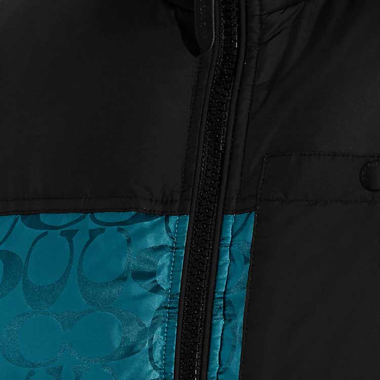 Details for コーチ ロゴプリント カラーブロック ダウンベスト ブラック CF881-UJ2