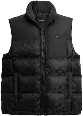 コーチ ロゴプリント カラーブロック ダウンベスト ブラック CF881-UJ2 Cheap コーチ ロゴプリント カラーブロック ダウンベスト ブラック CF881-UJ2