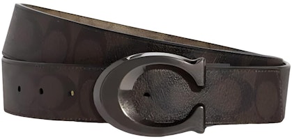 COACH Logo PVC Belt Brown 3.8cm CA003QBUCYC COACH Logo PVC Belt Brown 3.8cm CA003QBUCYC