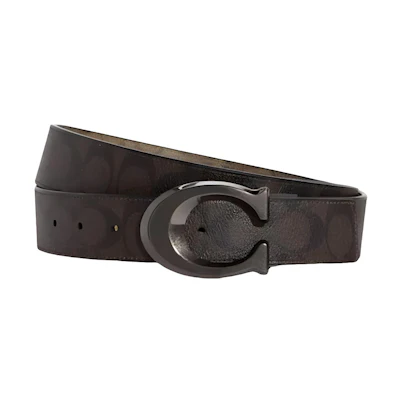 COACH Logo PVC Belt Brown 3.8cm CA003QBUCYC