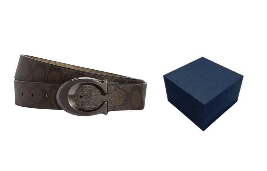 Purchase コーチ ロゴ PVC ベルト ブラウン 3.8cm CA003QBUCYC