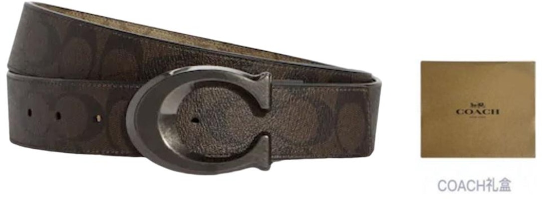 コーチ ロゴ PVC ベルト ブラウン 3.8cm CA003QBUCYC Details for コーチ ロゴ PVC ベルト ブラウン 3.8cm CA003QBUCYC