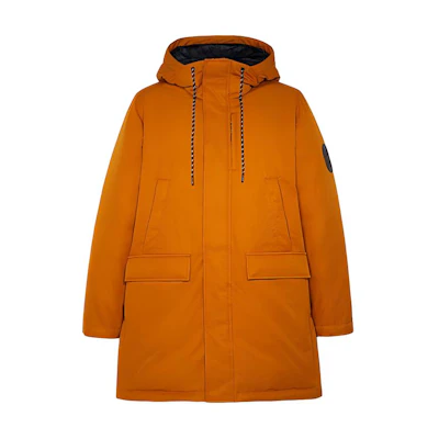 COACH Long Sleeve Hooded Down Jacket in Solid Color with Zipper C5181-AMB