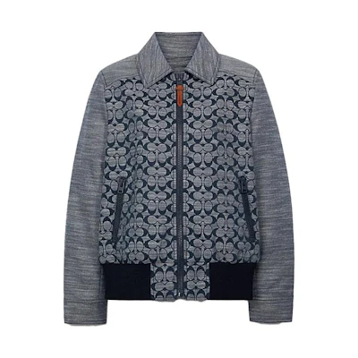 COACH Printed Zip Casual Jacket in Grey. C3679-CMB