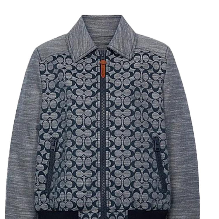 Lookbook COACH 灰色印花拉鍊休閒外套. C3679-CMB