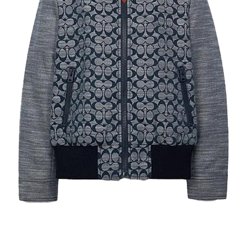 Shop COACH 灰色印花拉鍊休閒外套. C3679-CMB