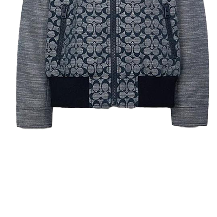 Sizing COACH 灰色印花拉鍊休閒外套. C3679-CMB