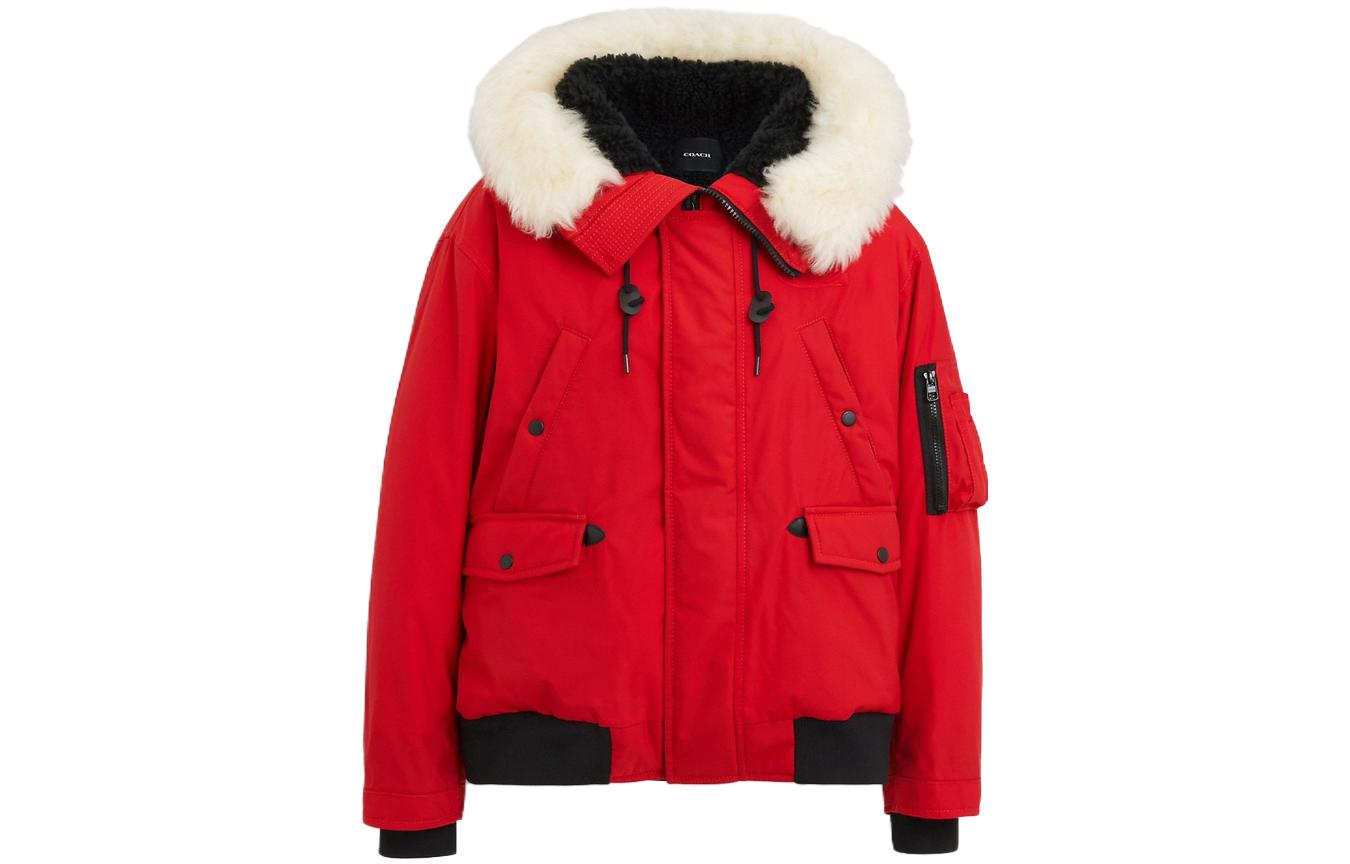 COACH  Red Parka with Removable Fur Collar - Solid Color. CE337-RED 圖 2