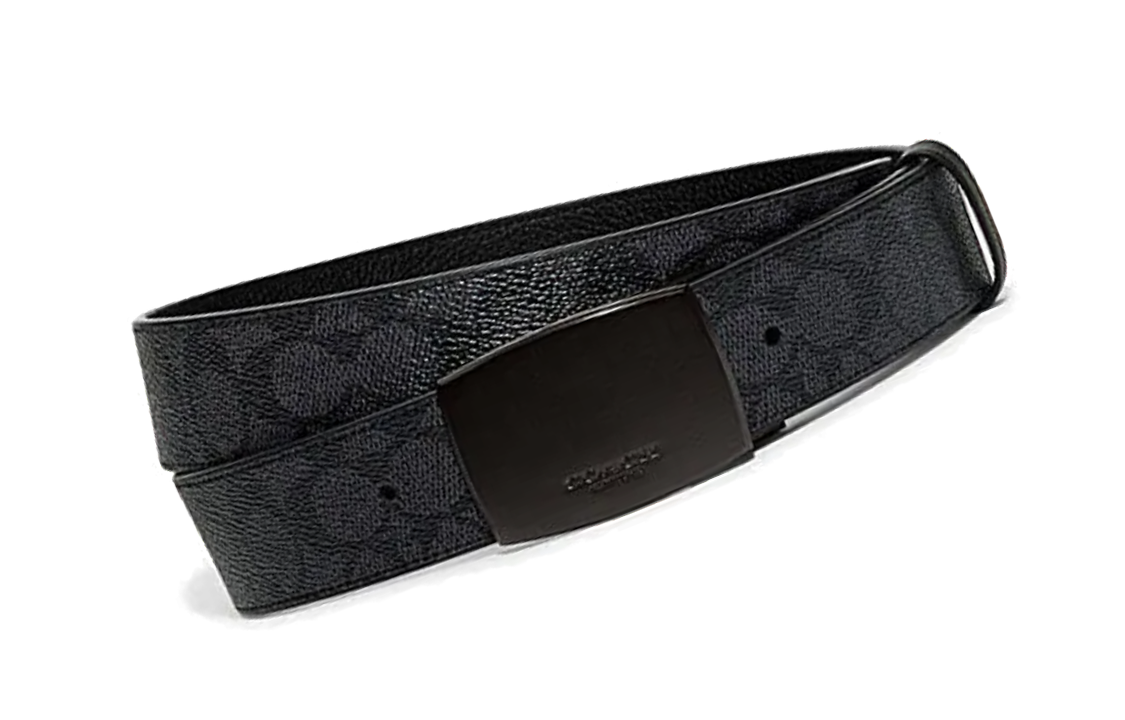 Lookbook コーチ リバーシブル レザーベルト ブラック 3.8cm 調節可能 CB251-BK-CQ