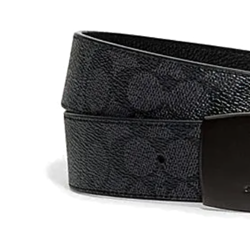 Shop コーチ リバーシブル レザーベルト ブラック 3.8cm 調節可能 CB251-BK-CQ