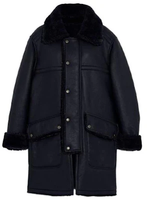 蔻驰羊羔毛皮夹克单排扣设计。 C6477-NV Order 蔻驰羊羔毛皮夹克单排扣设计。 C6477-NV