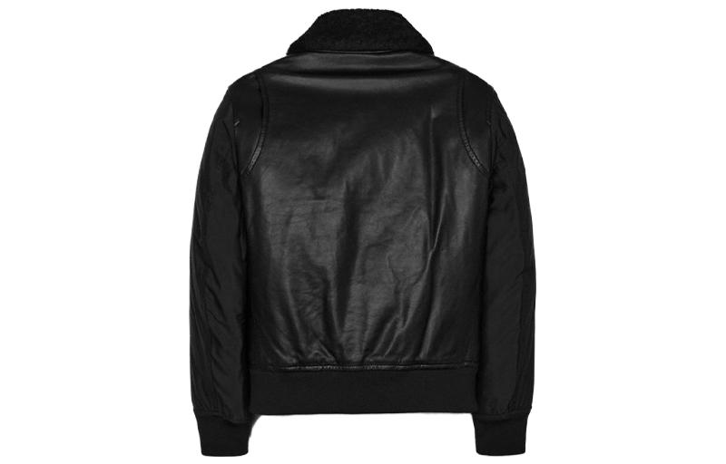 Lookbook COACH  Solid Black Long Sleeve Casual Jacket with Chain Collar Design C6383-BLK