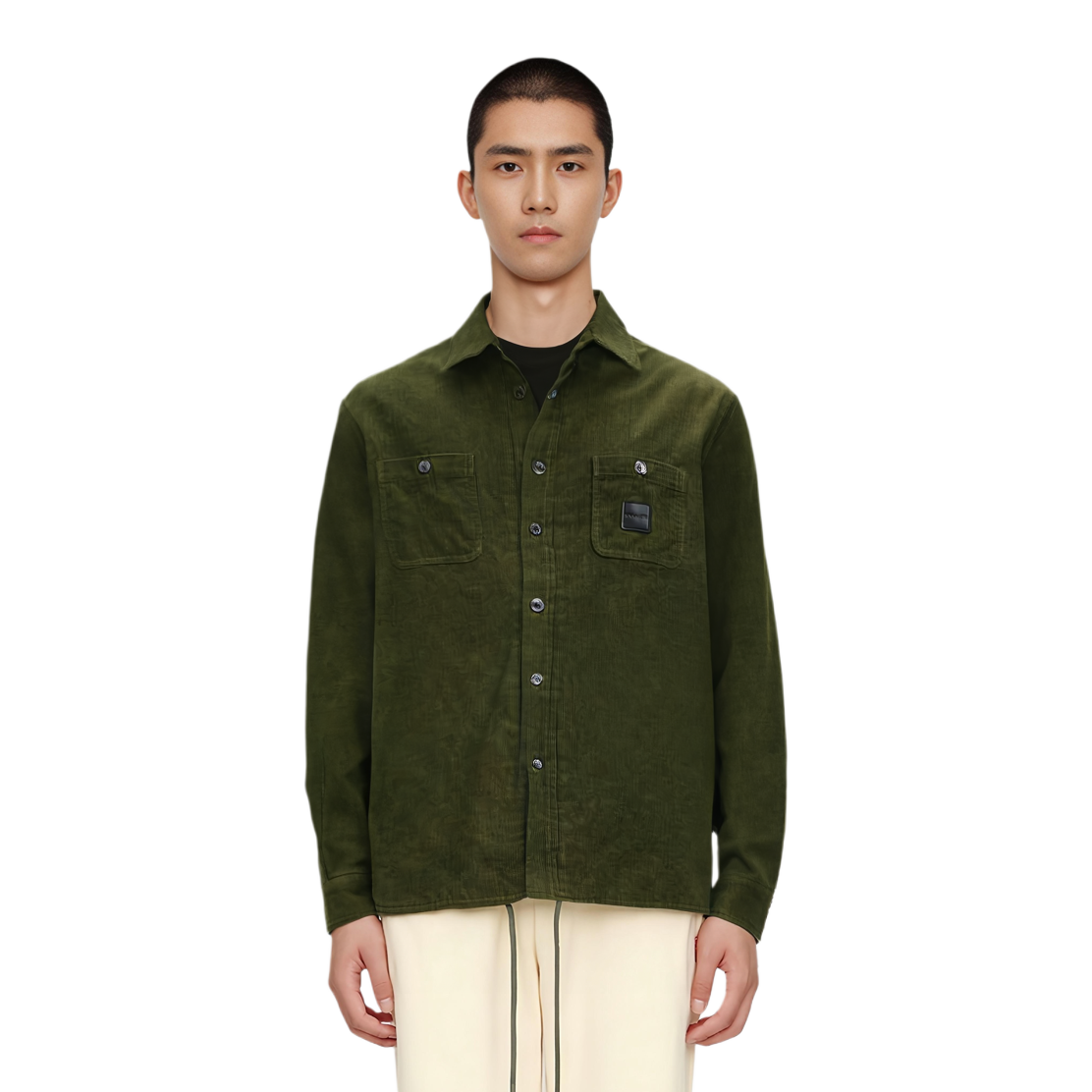 COACH  Solid Color Button-Up Long Sleeve Jacket Green CU456-CCF 圖 3