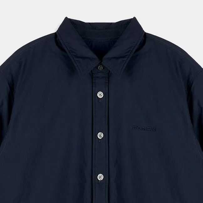 COACH  Solid Navy Long Sleeve Button-Up Jacket SS24 CV913-B5H 圖 6