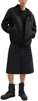 Shop COACH SS24 Black Solid Color Leather Hooded Zip Jacket. CR479-BLK