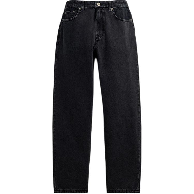 Order COACH SS24 黑色直筒牛仔褲，皮革細節與拉鏈設計。 CT205-BLK