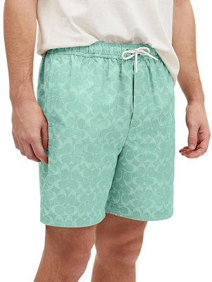 蔻驰 SS24 标志印花束绳直筒沙滩短裤 绿色. CO834-VSW Purchase 蔻驰 SS24 标志印花束绳直筒沙滩短裤 绿色. CO834-VSW