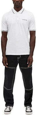 COACH SS24 Baju Polo Putih Lengan Pendek dengan Logo. CO817-WHT Lookbook COACH SS24 Baju Polo Putih Lengan Pendek dengan Logo. CO817-WHT