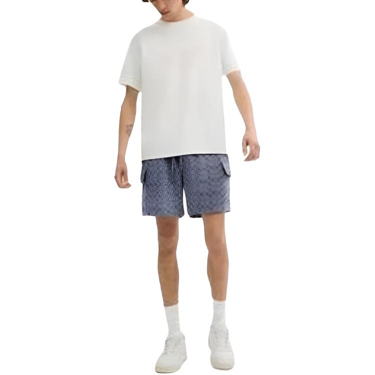 Lookbook COACH  SS25 Drawstring Elastic Camping Casual Shorts Blue CAX41-RF2