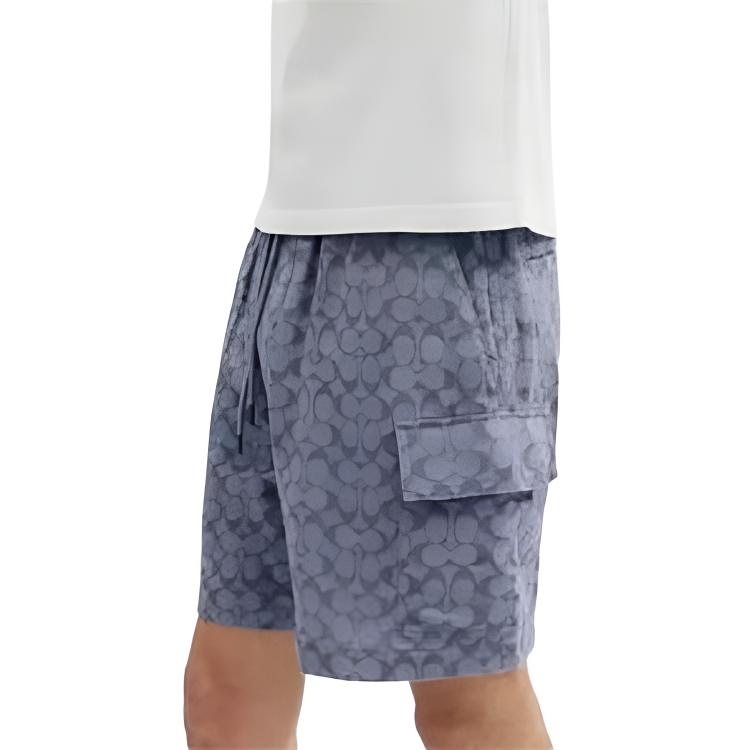Purchase COACH  SS25 Drawstring Elastic Camping Casual Shorts Blue CAX41-RF2