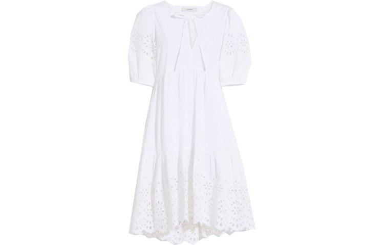 Order COACH 白色蝴蝶結短袖洋裝 CA677-WHT