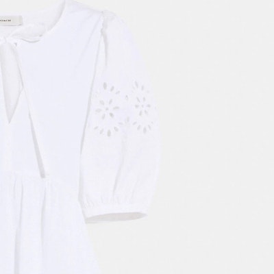 COACH 白色蝴蝶結短袖洋裝 CA677-WHT Details for COACH 白色蝴蝶結短袖洋裝 CA677-WHT