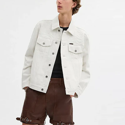 COACH Jaket Casual Putih Polos Single-Breasted CS021-WHT Lookbook COACH Jaket Casual Putih Polos Single-Breasted CS021-WHT