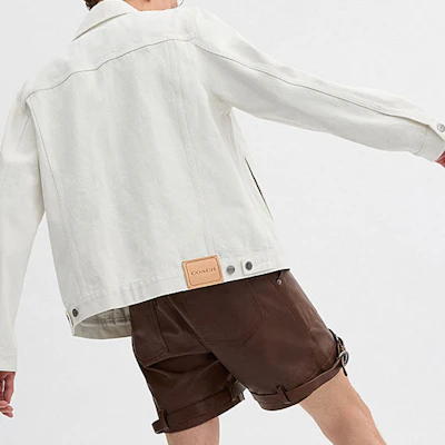 COACH Jaket Casual Putih Polos Single-Breasted CS021-WHT Shop COACH Jaket Casual Putih Polos Single-Breasted CS021-WHT