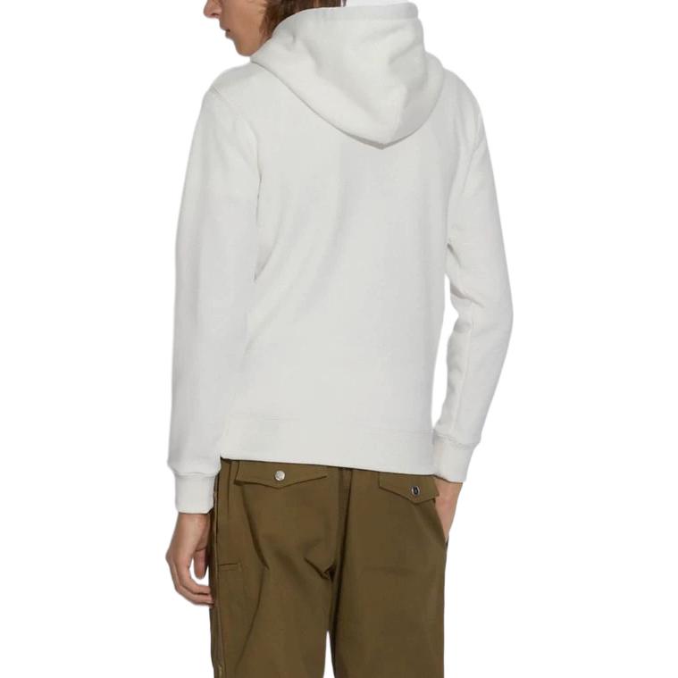 COACH  White Letter Print Pullover Hoodie Long Sleeve Sweatshirt. C1080-WHT 圖 4