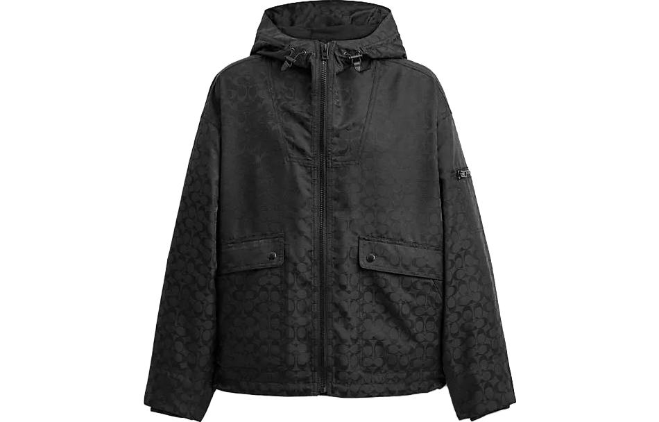 COACH All-Over Logo Hoodie Jacket for Men. CI419-BLK 圖 2