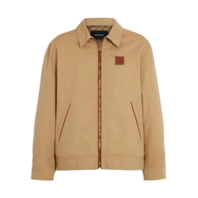 COACH Beige Solid Color Long-Sleeve Casual Jacket CI507-KHA