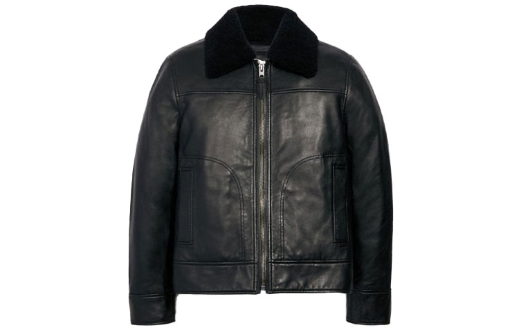 COACH Black Casual Long-Sleeve Motorcycle Jacket 3072-BLK