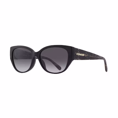 COACH Black Cat-Eye Sunglasses Unisex with Logo Detail - Trendy Couple Style. HC8362U50028G57
